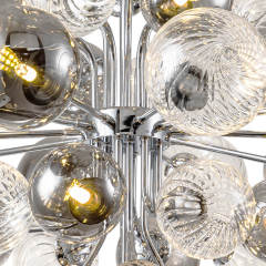 Glam Modern Cluster 8/18 Light Glass Globes Grape Large Bubble Light Chandelier in Chrome Finish for Living /Dining Room