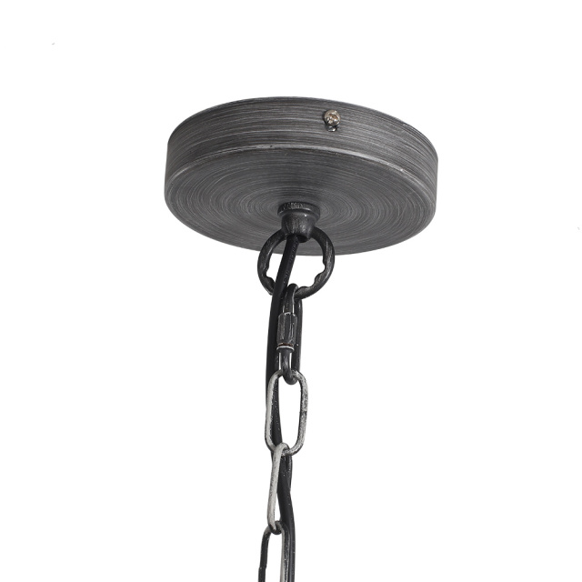 4-Light Modern Farmhouse Wood Beads Antiqued Finish Lantern Pendant Lighting for Dining Room/ Living Room/ Bedroom