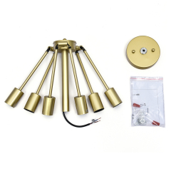 6-Light Mid-Century Modern Sputnik Flush Mount Ceiling Light with Adjustable Arms Design for Dining Room/ Kitchen/ Living Room/ Bedroom