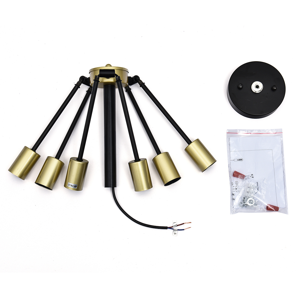 6-Light Mid-Century Modern Sputnik Light Chandelier with Adjustable Arms Design for Dining Room/ / Living Room/ Bedroom