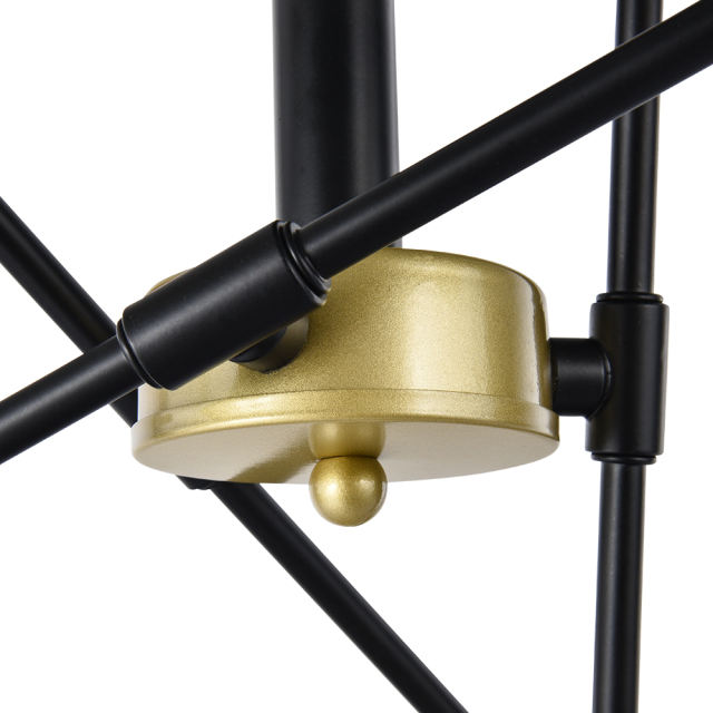 6-Light Mid-Century Modern Sputnik Flush Mount Ceiling Light with Adjustable Arms Design for Dining Room/ Kitchen/ Living Room/ Bedroom