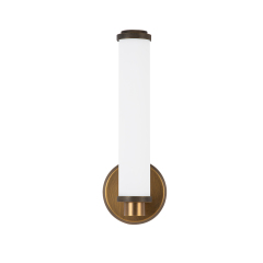2-Light Modern Brass/ Black Cylinder Clear Glass Wall Sconces Wall Lights for Front Door/ Entryway/Living Room Bathroom Vanity Light