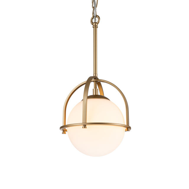 Modern Farmhouse Rustic Antique Gold Pendant Lighting with Bell Shade For Restaurant/ Kitchen/ Dining Room