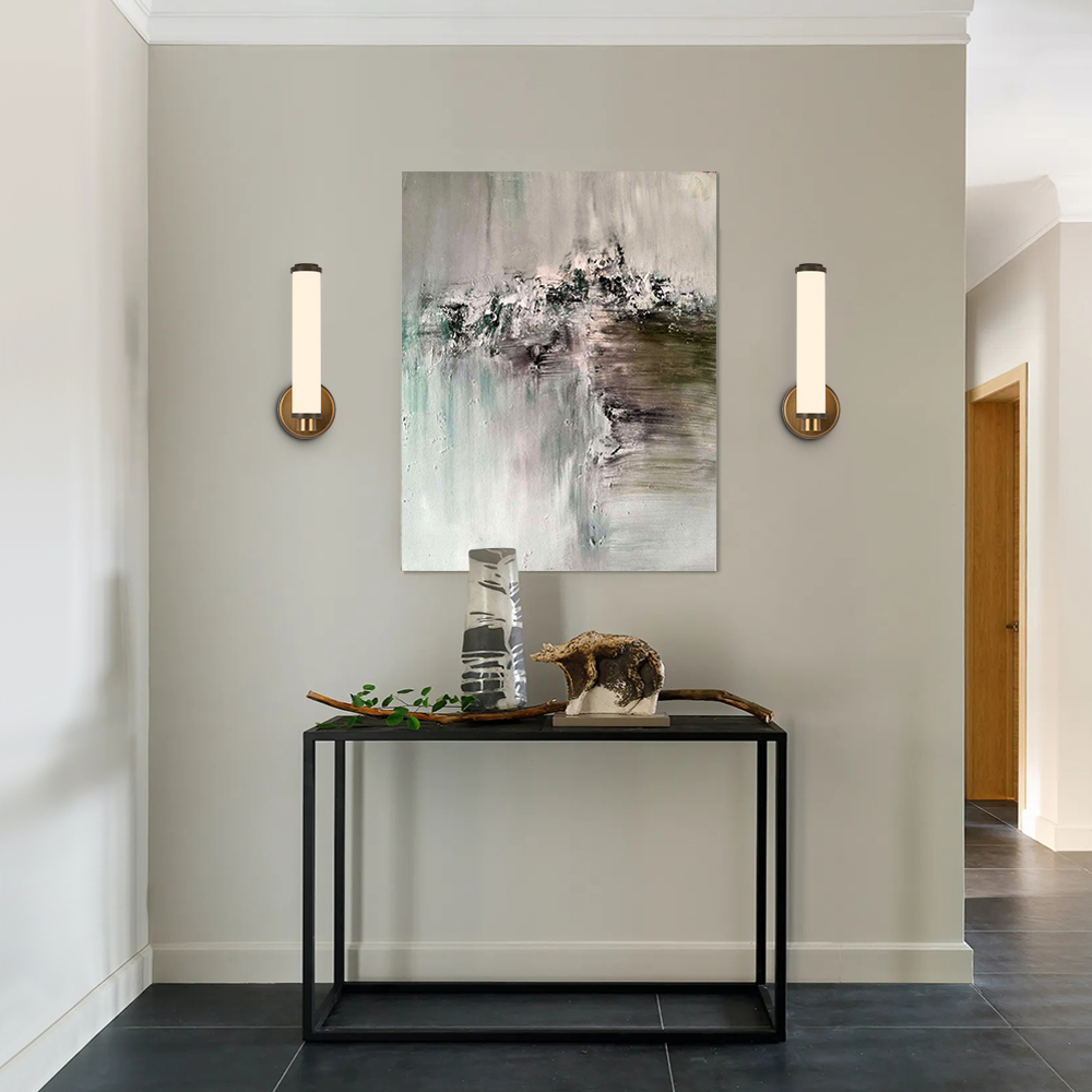 Modern Minimalist LED Brass/ Black Cylinder Strip Wall Sconces Wall Lights in Warm White for Front Door/ Entryway/Living Room Bathroom Vanity Light
