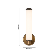 2-Light Modern Brass/ Black Cylinder Clear Glass Wall Sconces Wall Lights for Front Door/ Entryway/Living Room Bathroom Vanity Light
