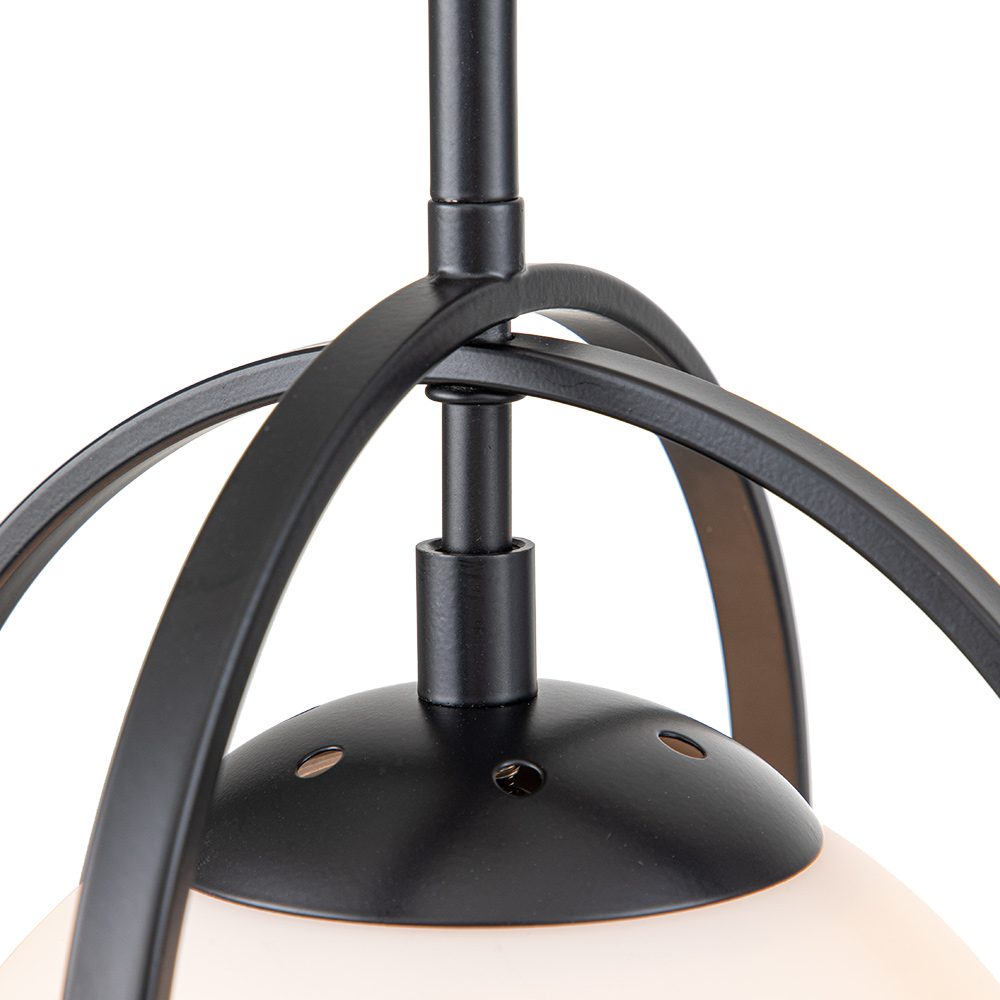 Modern Simple Opal Glass Globe Gold Kitchen Island Pendant Lighting in Airy Frame Design