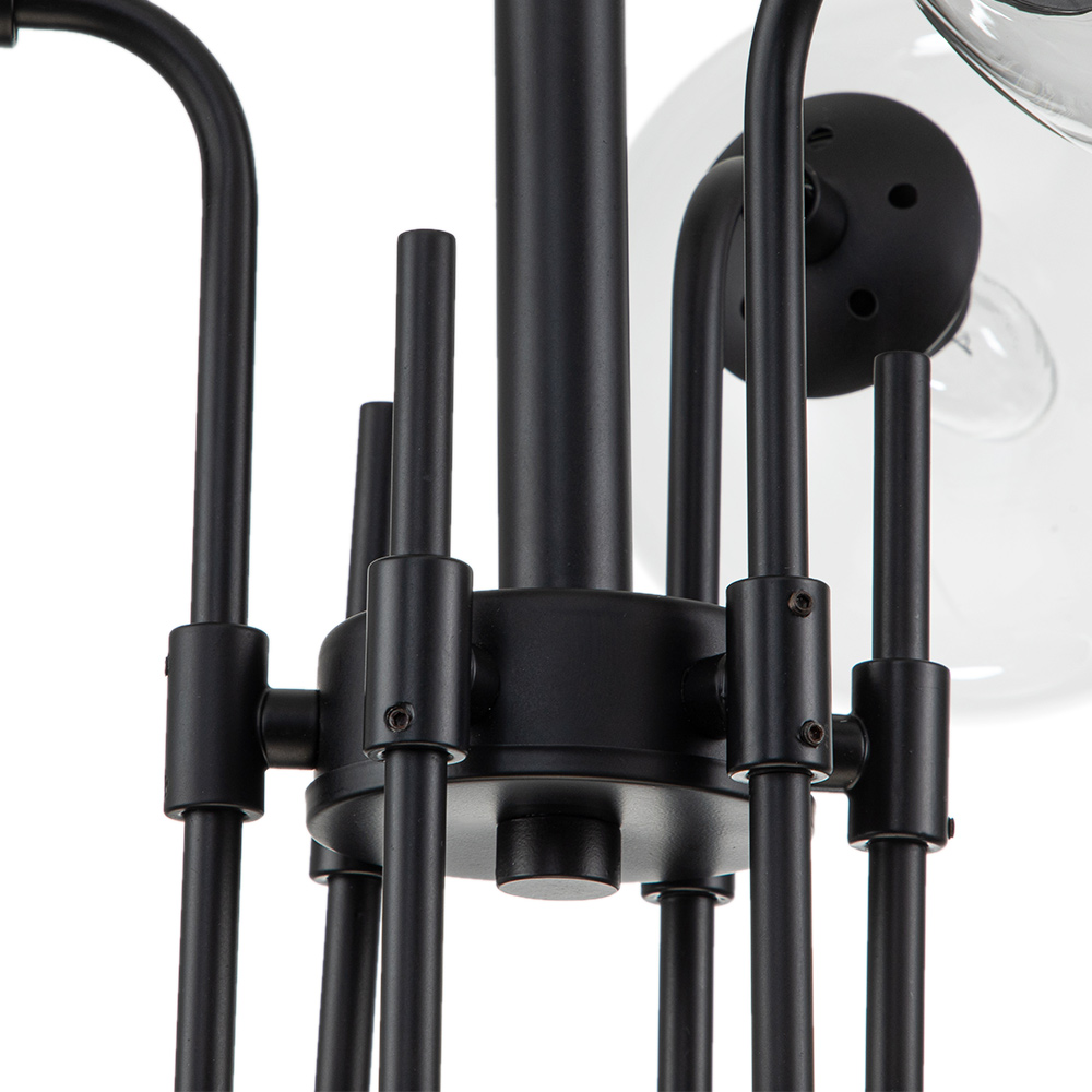 Glam Modern 9-Light Linear Branch Sputnik Bubble Chandelier for Kitchen Island Dining/Living Room