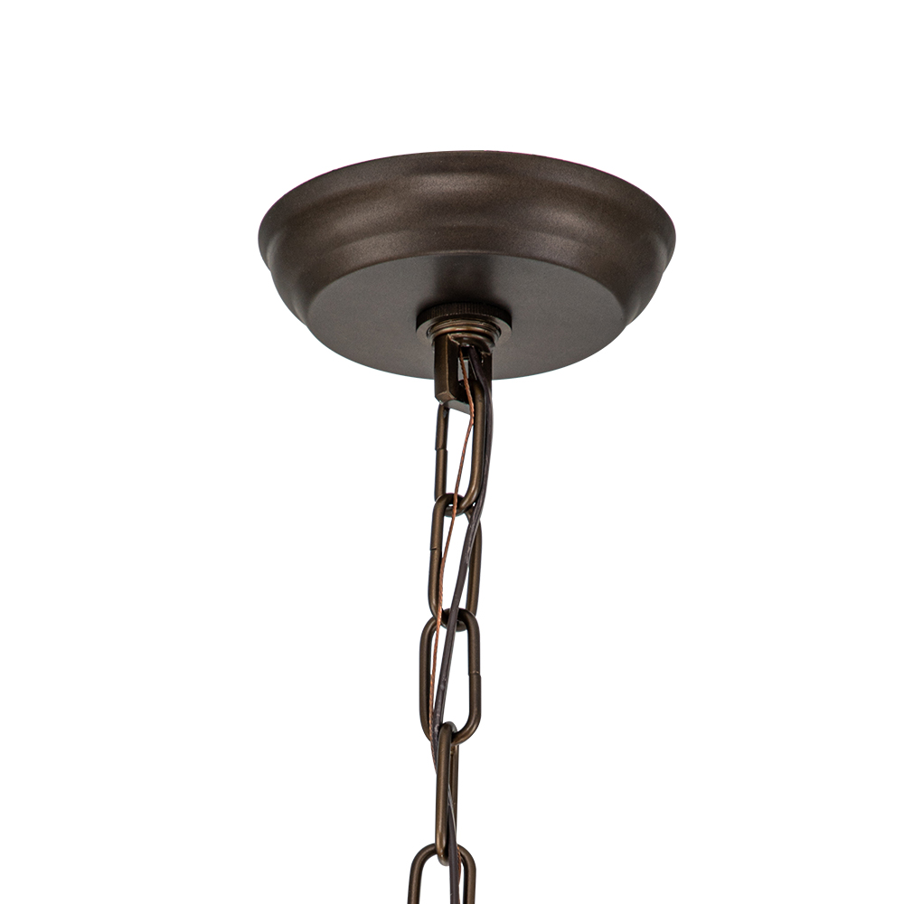 Modern Farmhouse Circle Frame Crystal Orb Chandelier Pendant Lighting with Cage Shade For Restaurant/ Kitchen/ Dining Room