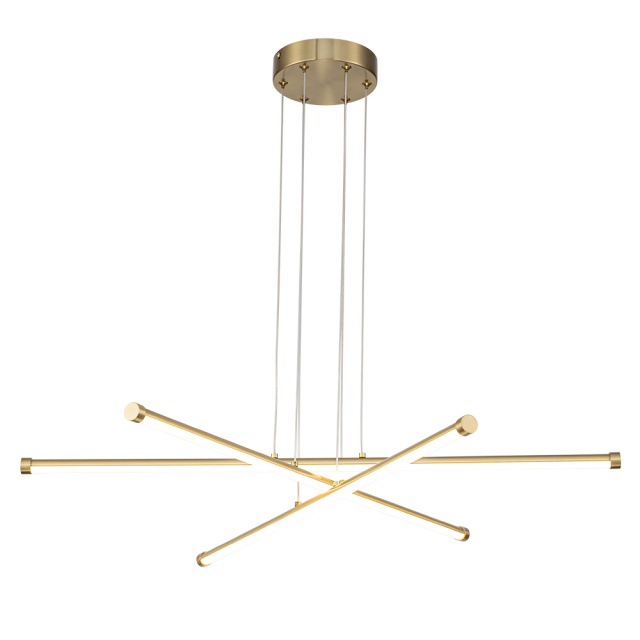 LED Modern Linear Chandelier Slender Tube Pendant Lighting for Home Office Dining Room Kitchen Island