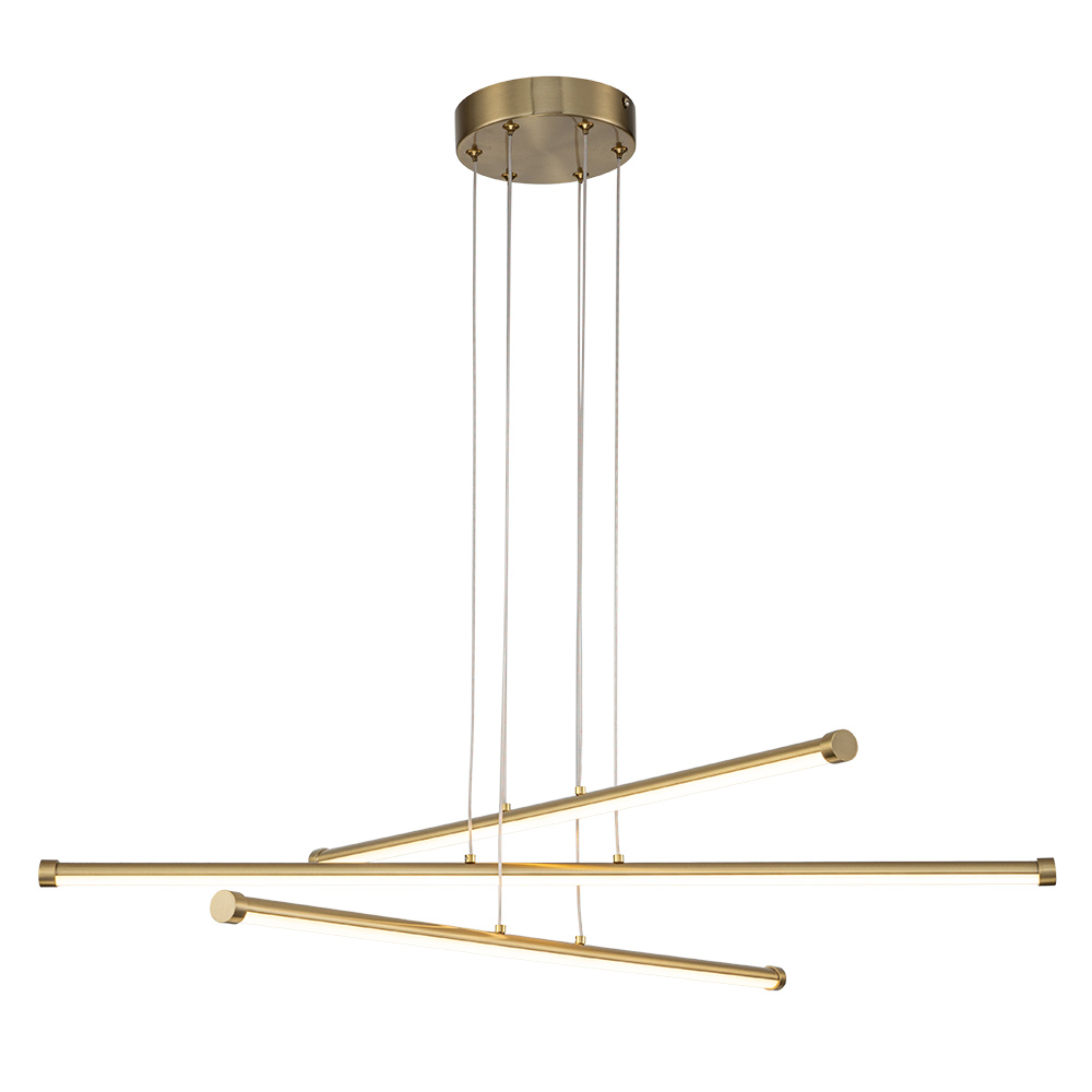 Dimmable Modern Black LED Linear Chandelier Adjustable Slender Tube Pendant Lighting for Home Office Dining Room Kitchen Island