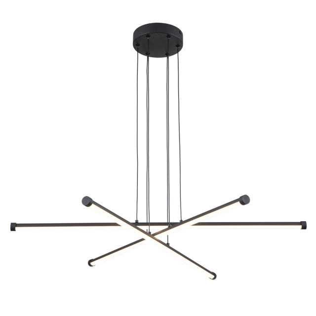 LED Modern Linear Chandelier Slender Tube Pendant Lighting for Home Office Dining Room Kitchen Island