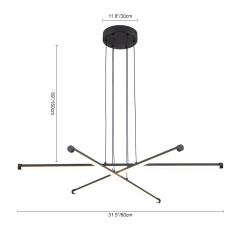 LED Modern Linear Chandelier Slender Tube Pendant Lighting for Home Office Dining Room Kitchen Island