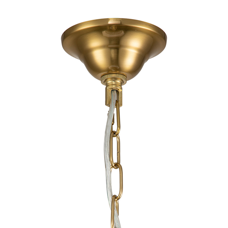 6-Light Modern French Empire Crystal Glass Chandelier in Antique Brass Finish for Living Room/Dining Room/ Master Bedroom
