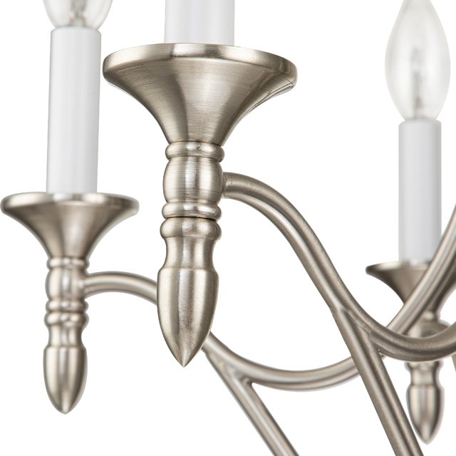 6-Light Mid-century Modern Farmhouse Candle Style Traditional Empire Chandelier Finish for Living Room/ Dining Room