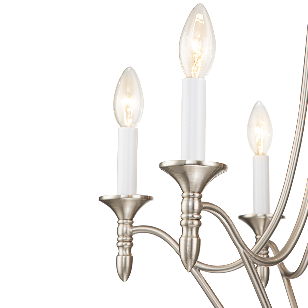 6-Light Mid-century Modern Farmhouse Candle Style Traditional Empire Chandelier Finish for Living Room/ Dining Room