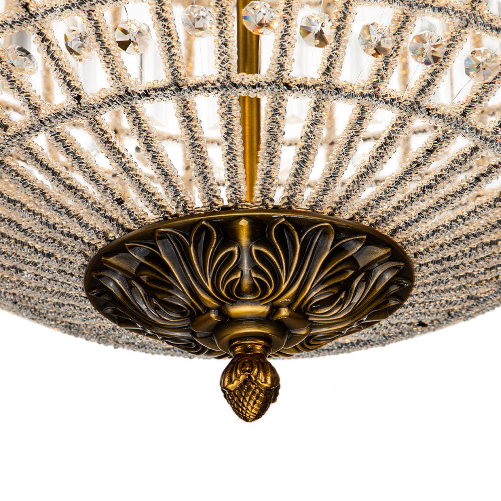 1/3/5 Light Modern Glass Crystal Orb Chandelier Round Ball Sparkle Pendant Lighting in Antique Brass Finish for Living Room/Dining Room