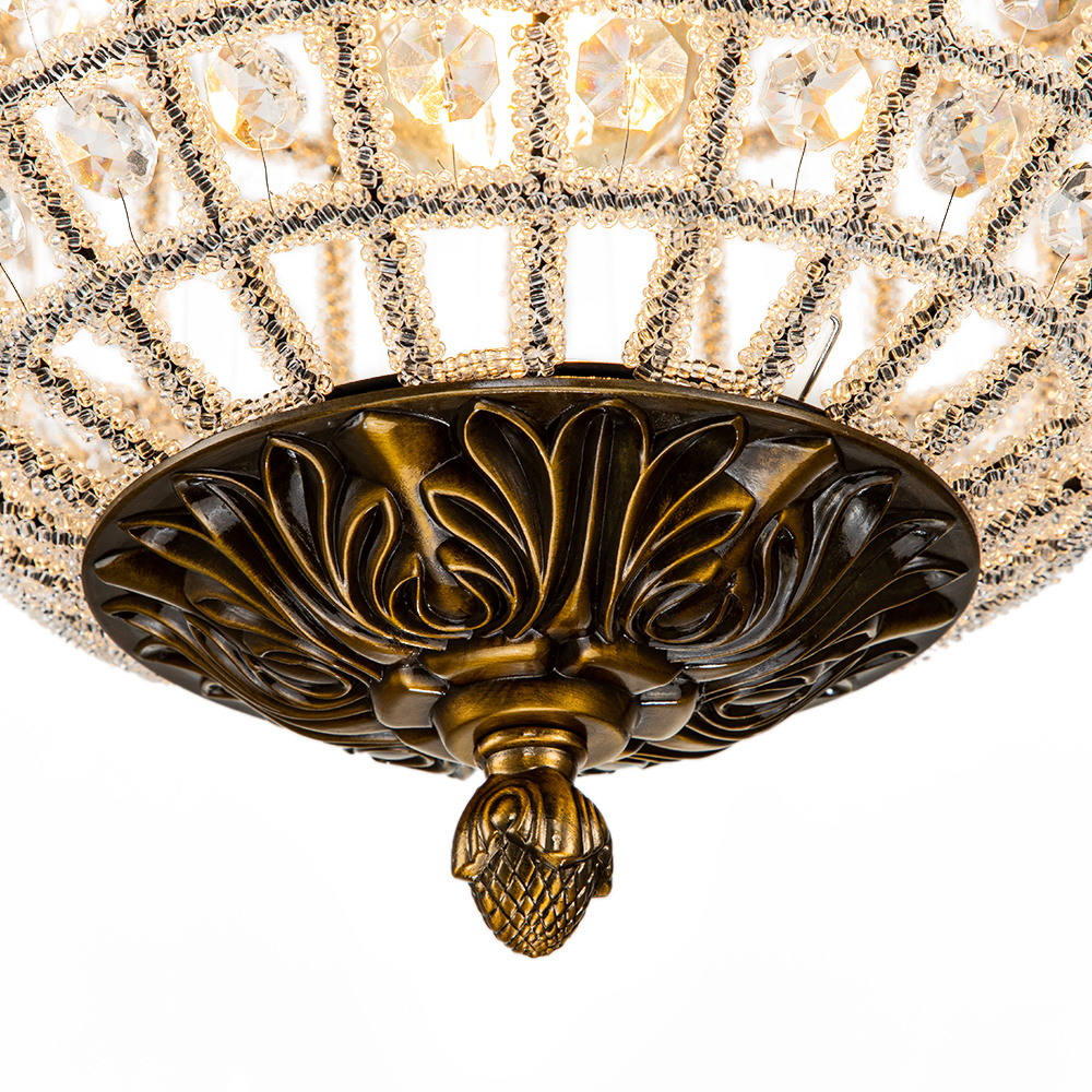 1/3/5 Light Modern Glass Crystal Orb Chandelier Round Ball Sparkle Pendant Lighting in Antique Brass Finish for Living Room/Dining Room