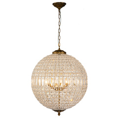 1/3/5 Light Modern Glass Crystal Orb Chandelier Round Ball Sparkle Pendant Lighting in Antique Brass Finish for Living Room/Dining Room