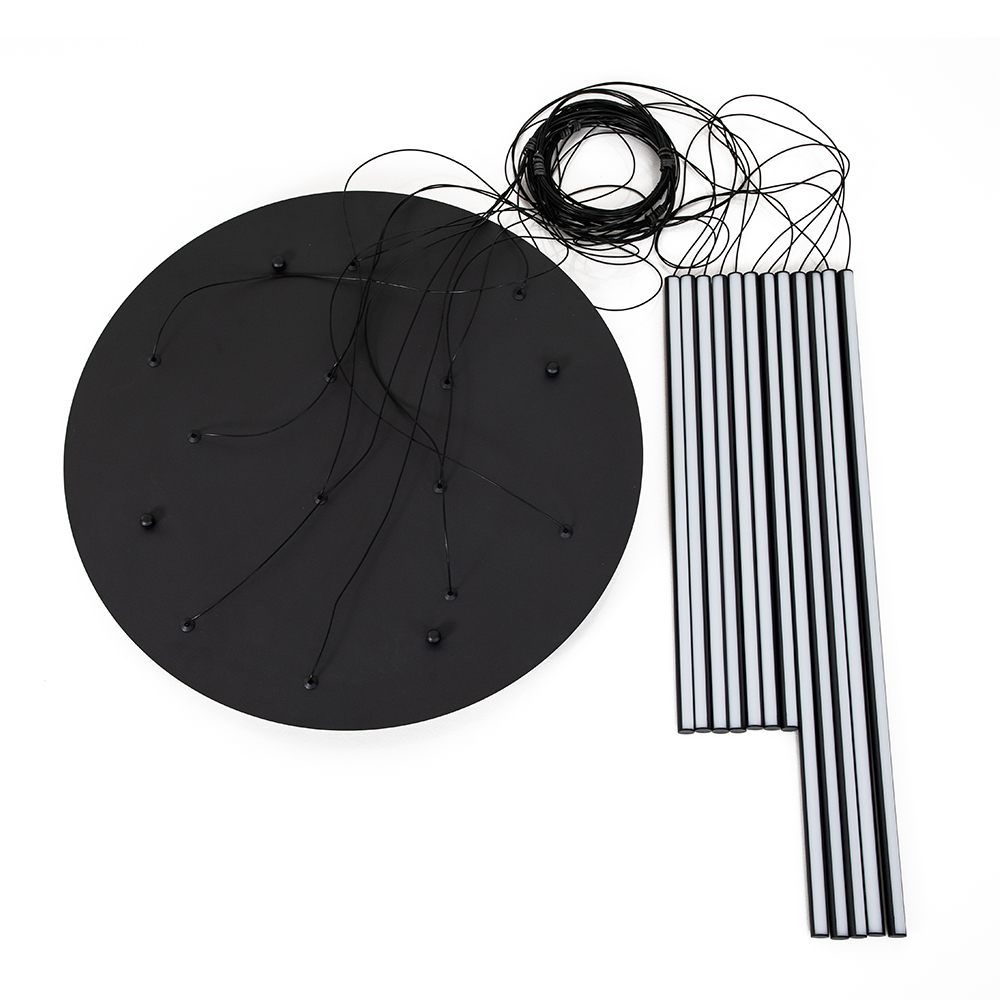 Modern Black LED Multi-Light Chandelier Cluster High Ceiling Pendant Light in Dimmable Warm White for Living Room Staircase Stairway