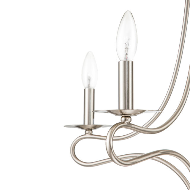 Mid-century Modern Sputnik Candle Chandelier in Nickel Finish for Living Room/ Dining Room/ Bedroom