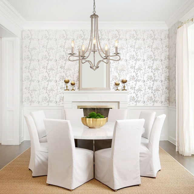 Mid-century Modern Sputnik Candle Chandelier in Nickel Finish for Living Room/ Dining Room/ Bedroom