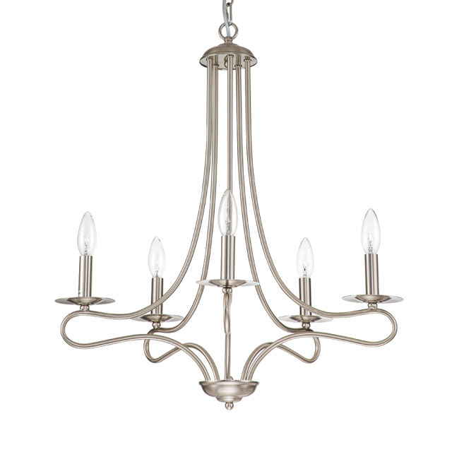 Mid-century Modern Sputnik Candle Chandelier in Nickel Finish for Living Room/ Dining Room/ Bedroom