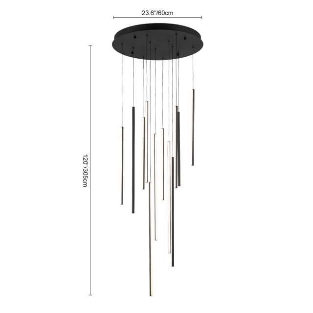 Modern Glam Foyer LED Multi-Light Chandelier Cluster Pendant Lighting in Dimmable Warm White for Staircase Stairway