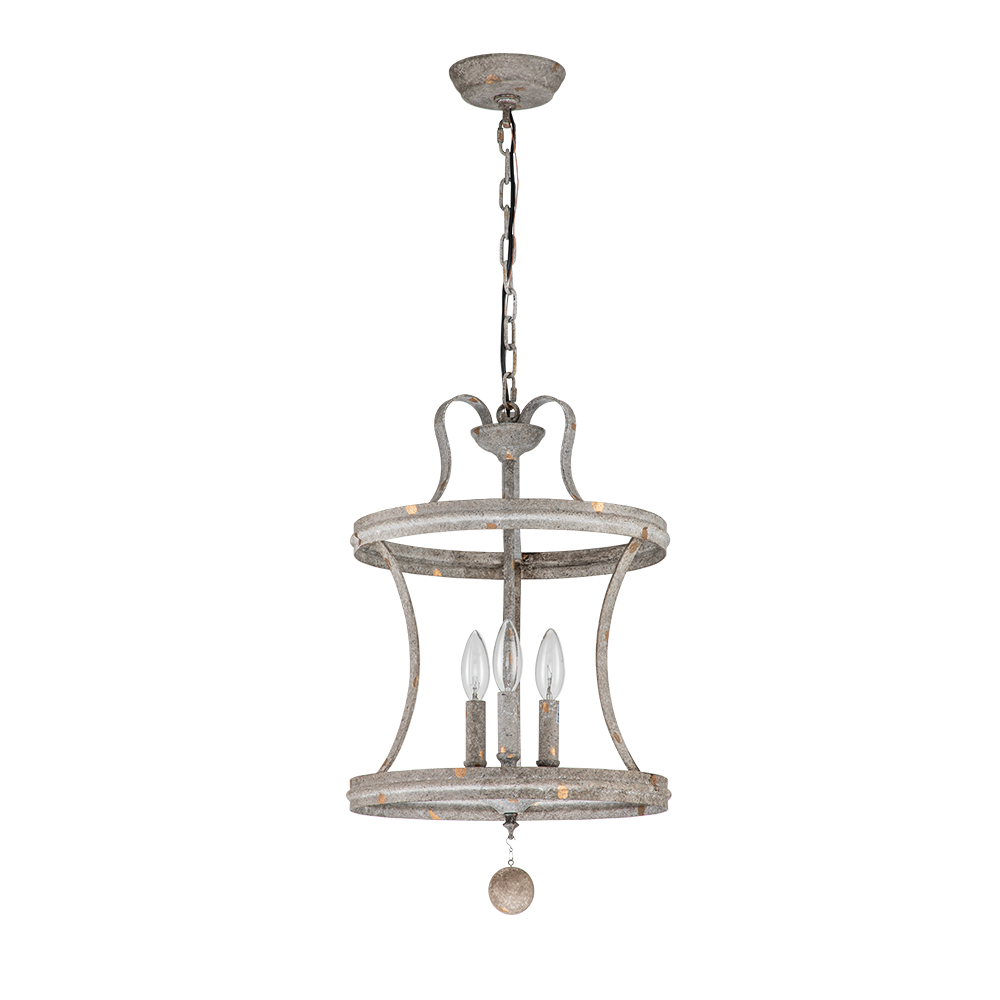 French Modern Farmhouse Open Curved Frame Pendant Lighting with Antique Brown Finish for Kitchen/ Dining Room/ Entryway
