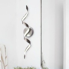 Dimmable Modern LED Spiral Sleek Bedroom Bathroom Vanity Light Bar Wall Sconce in Gold/ Black/ Nickel Finish in 6000K Cool White