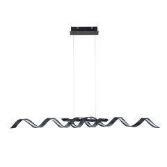 Dimmable LED Modern Twisted Linear Chandelier Adjustable Pendant Lighting with Spiral Design for Bedroom Living Room Dining Room