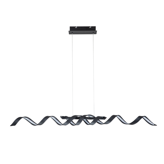 Dimmable LED Modern Twisted Linear Chandelier Adjustable Pendant Lighting with Spiral Design for Bedroom Living Room Dining Room