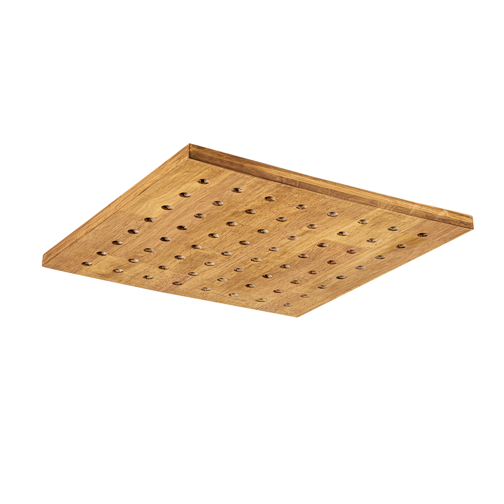 Dimmable Modern Mid-century Square Flush Mount Ceiling Light in Antique Oak Gold Finish Design for Entryway, Bedroom, Kitchen, Living Room