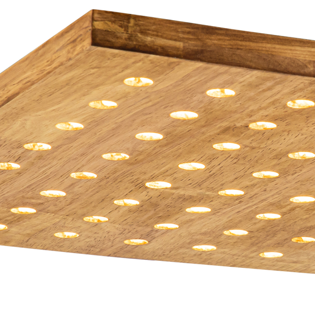 Modern Mid-century Square Flush Mount Ceiling Light in Antique Oak Gold Finish Design for Entryway, Bedroom, Kitchen, Living Room