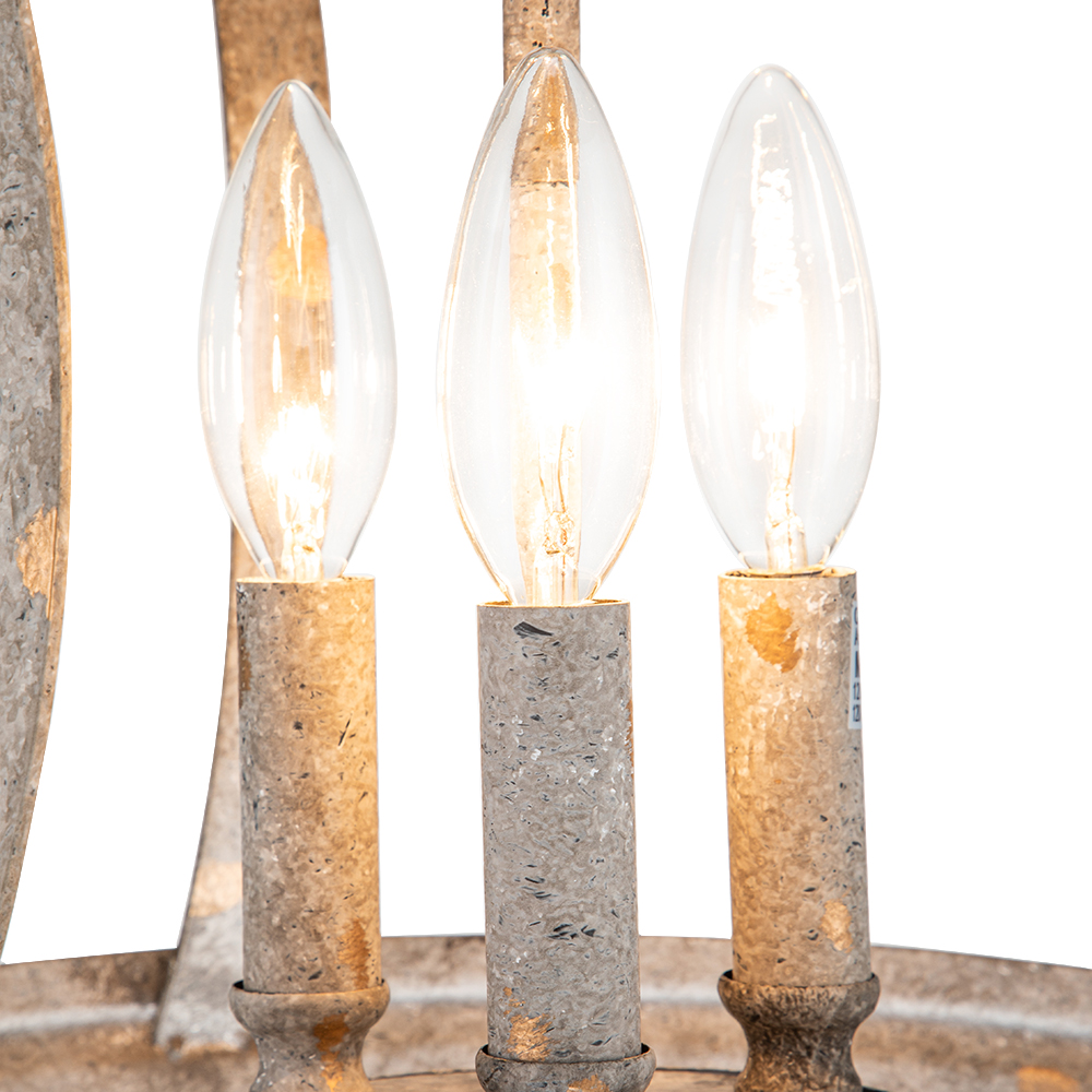 French Modern Farmhouse Open Curved Frame Pendant Lighting with Antique Brown Finish for Kitchen/ Dining Room/ Entryway