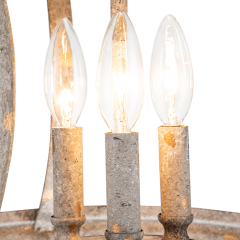 French Modern Farmhouse Open Curved Frame Pendant Lighting with Antique Brown Finish for Restaurant/ Kitchen/ Dining Room