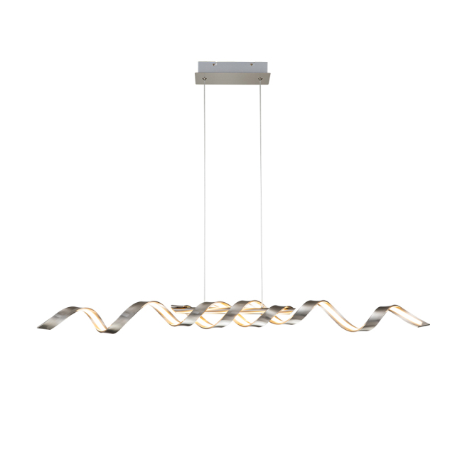 Dimmable LED Modern Twisted Linear Chandelier Adjustable Pendant Lighting with Spiral Design for Bedroom Living Room Dining Room