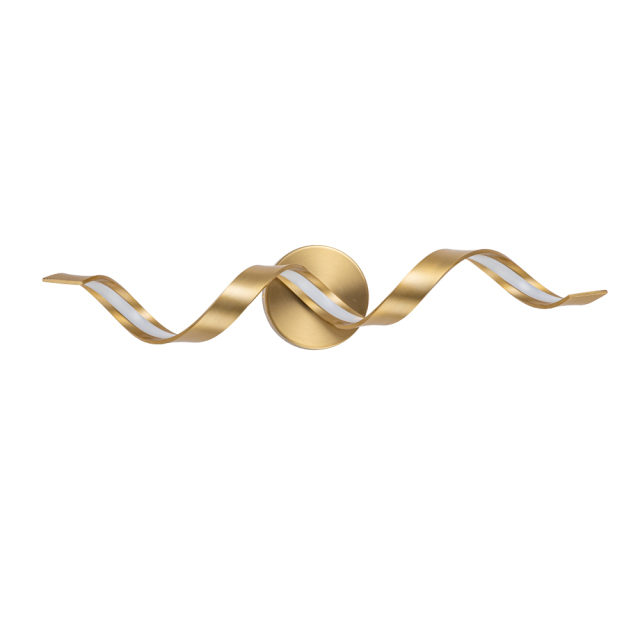 Dimmable Modern LED Spiral Sleek Bedroom Bathroom Vanity Light Bar Wall Sconce in Gold/ Black/ Nickel Finish in 6000K Cool White