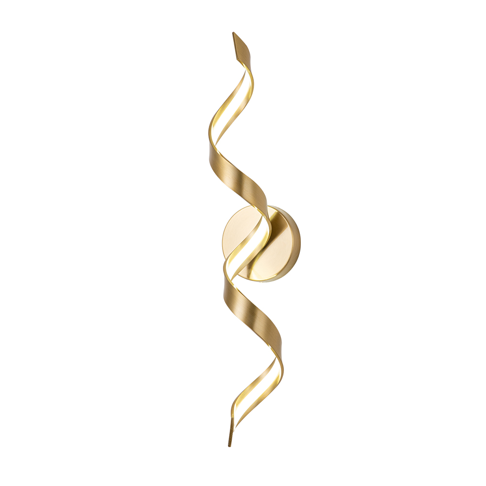 Dimmable Modern LED Spiral Sleek Bedroom Bathroom Vanity Light Bar Wall Sconce in Gold/ Black/ Nickel Finish in 6000K Cool White
