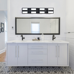 Dimmable Bathroom Vanity Light Modern LED Acrylic Wall Sconce in Black/ Chrome Finish for Mirror Cabinets/ Powder Room/ Bedroom/ Living Room