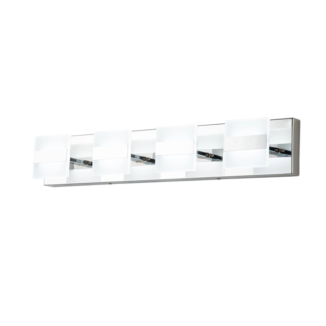 Dimmable Bathroom Vanity Light Modern LED Acrylic Wall Sconce in Black/ Chrome Finish for Mirror Cabinets/ Powder Room/ Bedroom/ Living Room