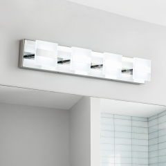 Dimmable Bathroom Vanity Light Modern LED Acrylic Wall Sconce in Black/ Chrome Finish for Mirror Cabinets/ Powder Room/ Bedroom/ Living Room