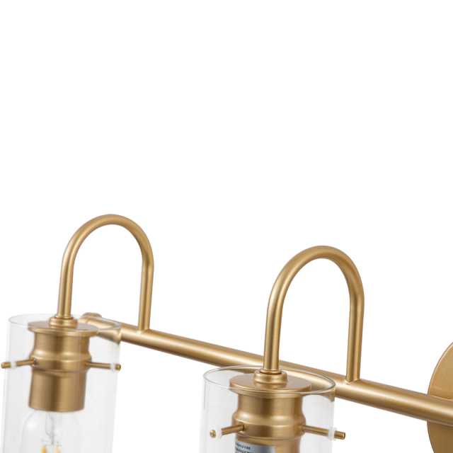 Modern Brass Cylinder Glass Shade Wall Sconces Wall Lights Over Mirror Bathroom Vanity Light for Entryway/ Living Room/ Bedroom