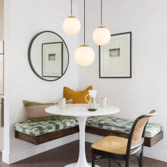 Modern Minimalist 1-Light Clear/ Opal Glass Globe Pendant Lighting for Kitchen Island Dining Room