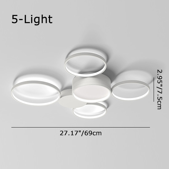 Modern Rings LED Ceiling Lamp Energy Saving Ceiling Lamp for Bedroom