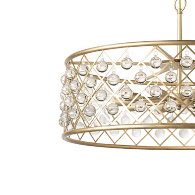 10-Light Glam Modern Glass Sparkle Crystal Chandelier Luxury Drum Pendant Lighting in Brass Finish for Living Room/Dining Room/ Bedroom