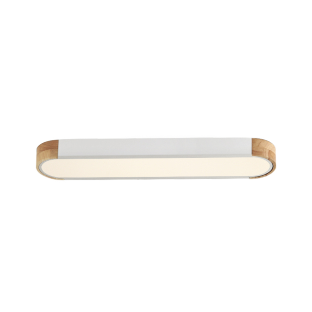 Modern Grey Dimmable LED Ceiling Light with Metal & Wood for Bedroom and living Room Warm White 3000K