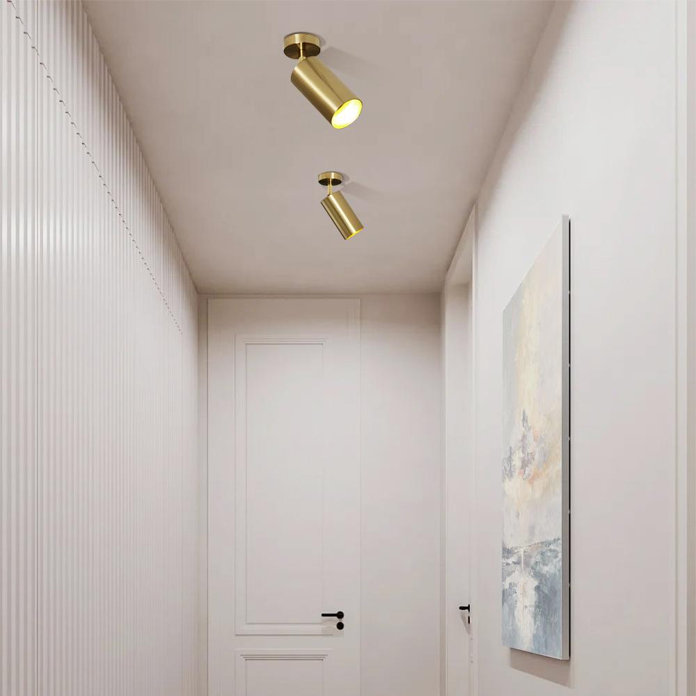 Mid Century Modern 1 Light LED Brass Ceiling Light Directional Spot Light for Kitchen /Hallway /Bar