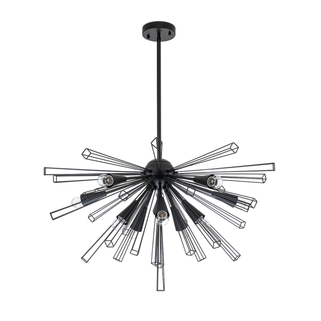 10-Light Modern Sputnik Sunburst Chandelier Hanging Lighting in Brass/ Black for Dining Room/ Kitchen/ Living Room