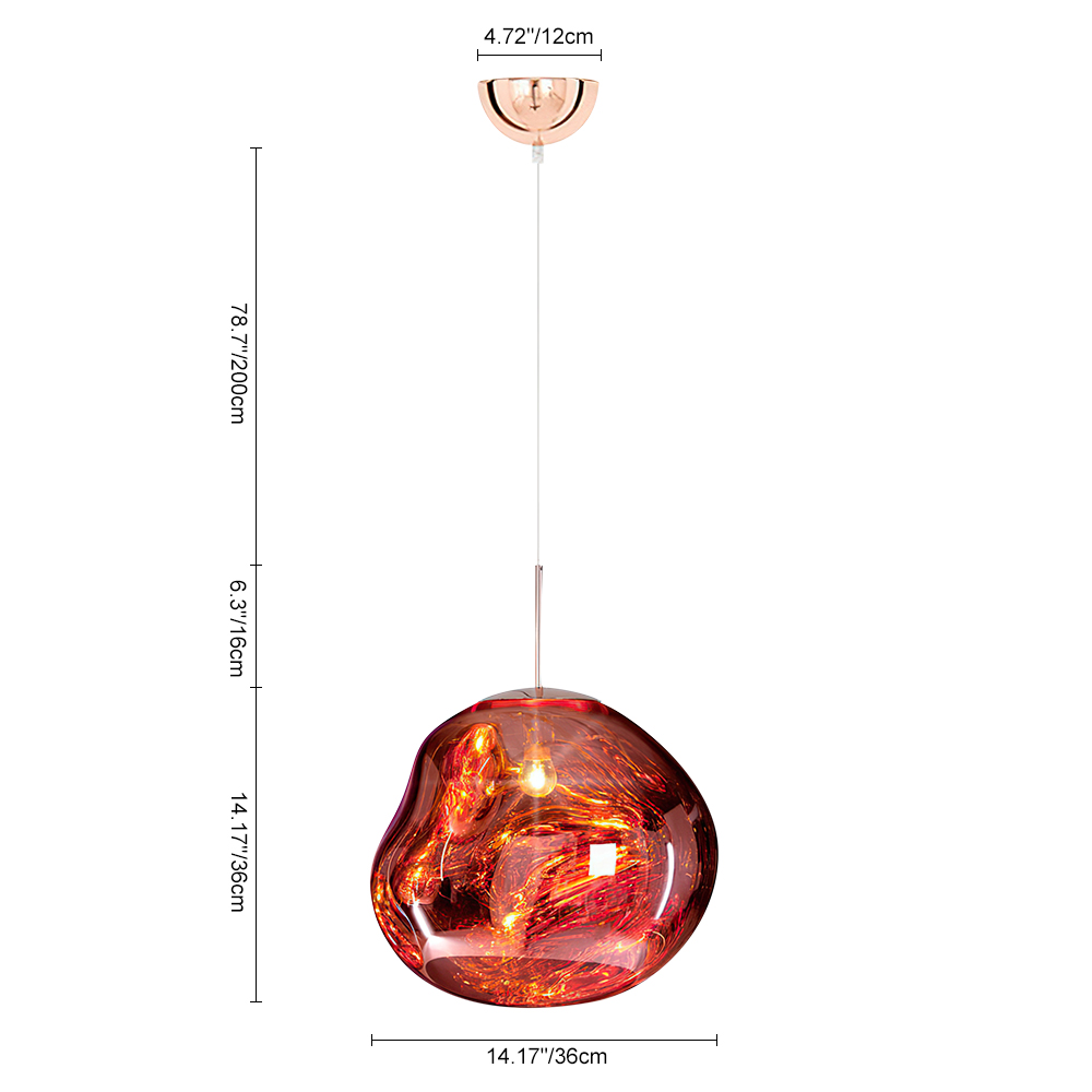 Modern 11/14" Melt Hanging Adjustable Bedside Pendant Bedroom Light for Dining Table Staircase