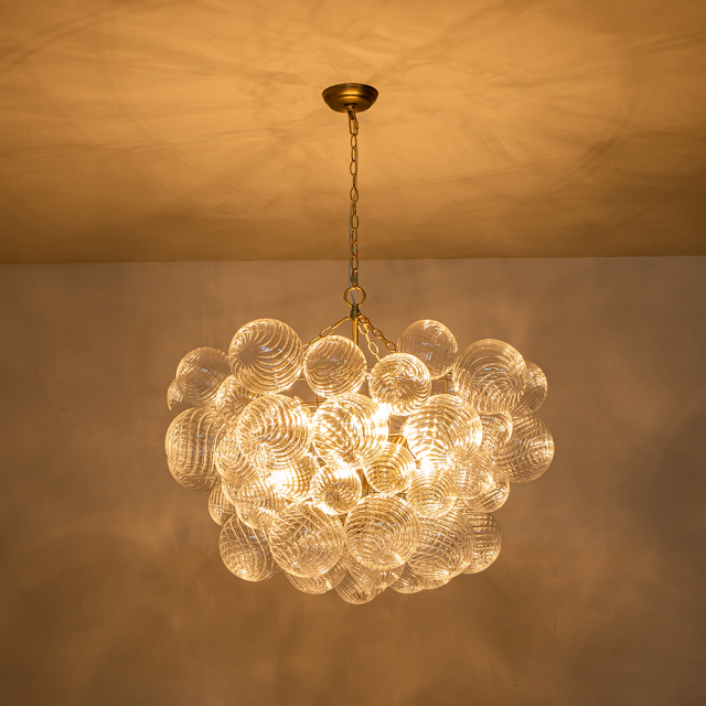 Modern Contemporary Cluster Glass Bubble Christmas Chandelier Hanging Light Fixture for Dining Room Living Room Bedroom